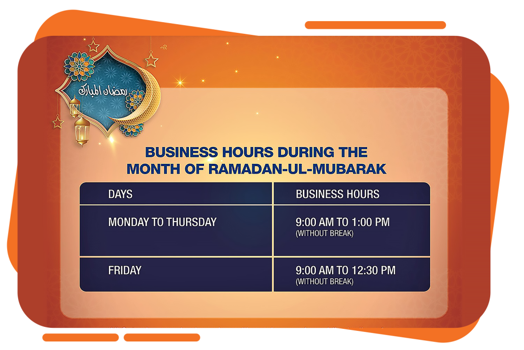 Revised Banking Hours During Ramadan-ul-Mubarak