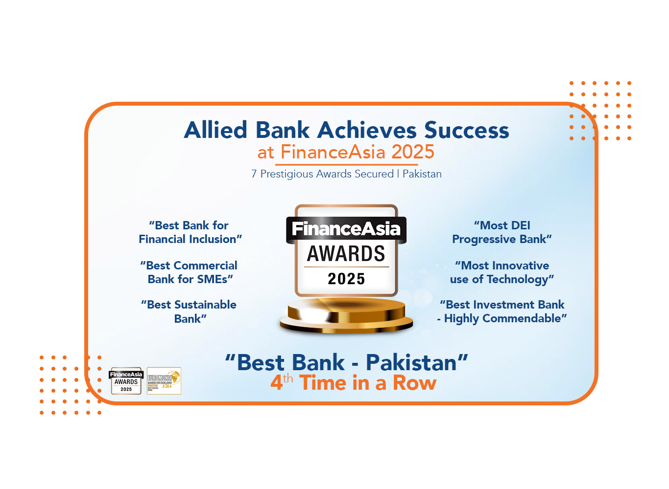 Allied Bank Recognized with 7 Awards at FinanceAsia 2025