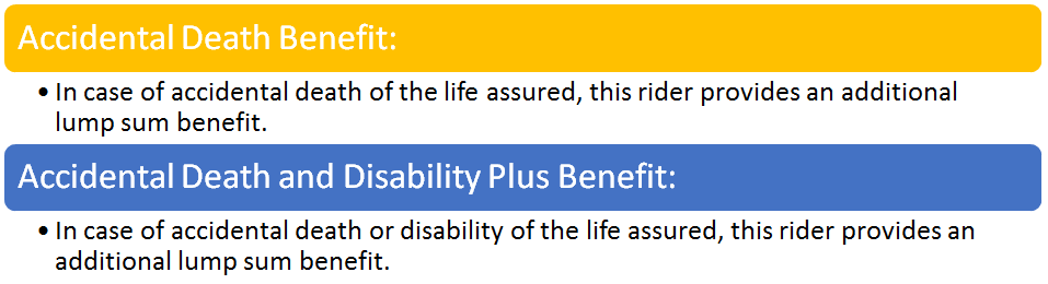Riders Available under Allied Accelerated Savings Plan
