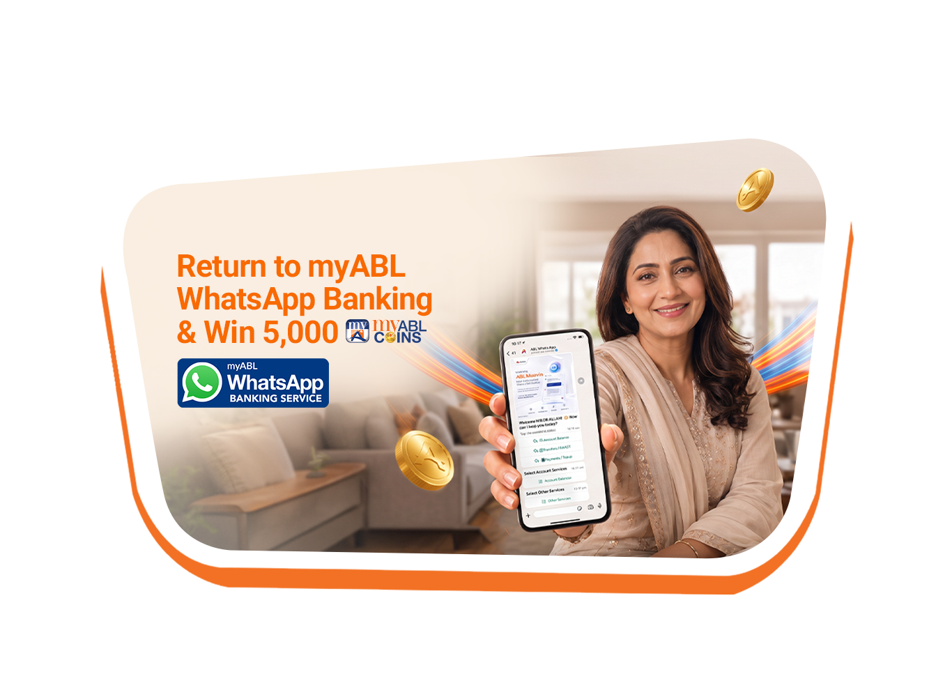 Return on myABL whatsApp banking